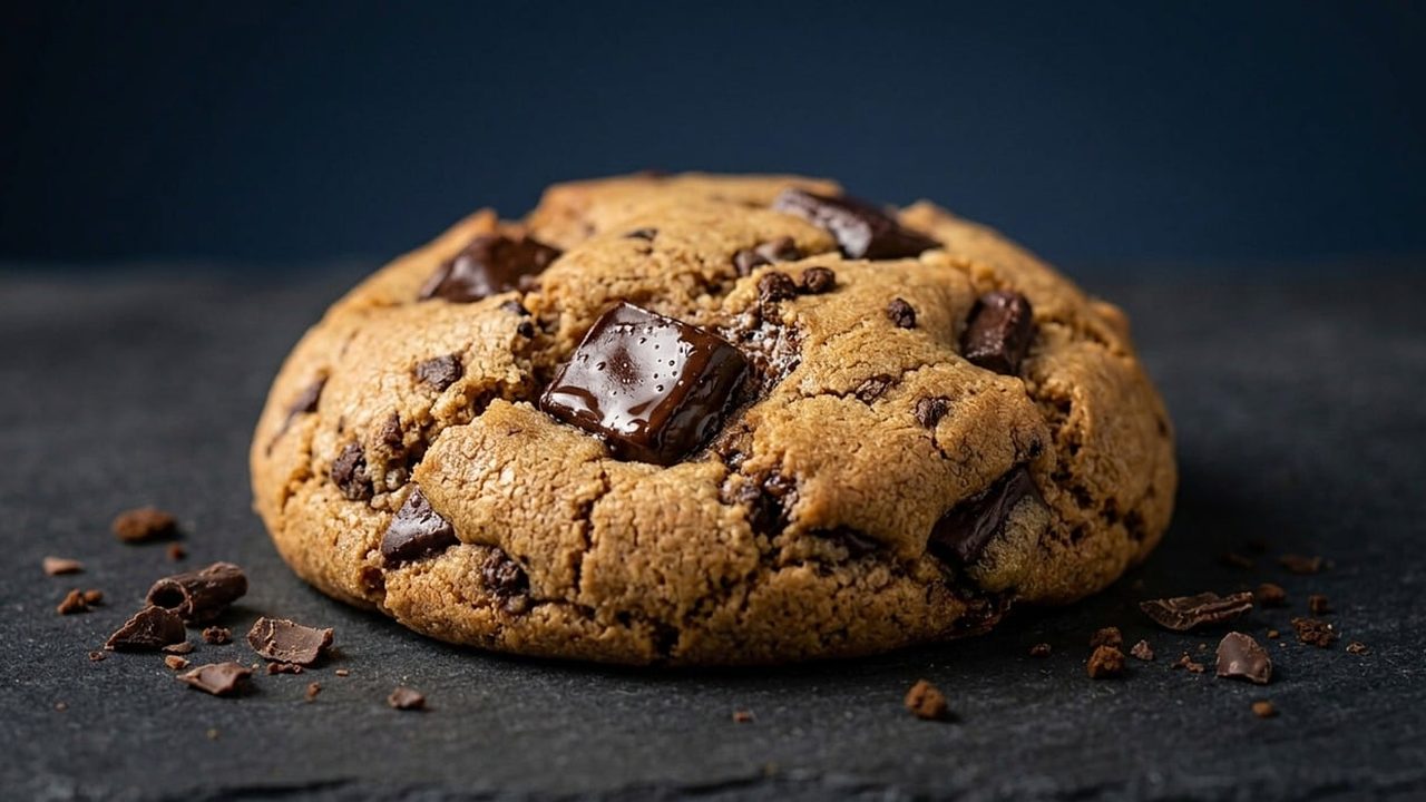 A single cookie lit on a dark surface — a session token that's only as safe as the flags set on it.