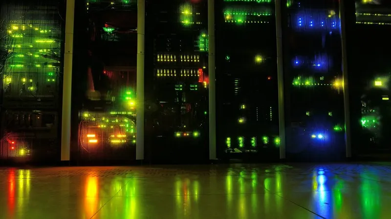 A dark database server with a faint status light — a scheduled job that logged a run but did nothing.