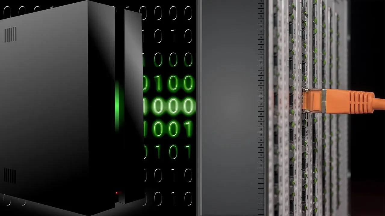 A dark server streaming binary with a network cable plugged in — a scheduled job that never fired.