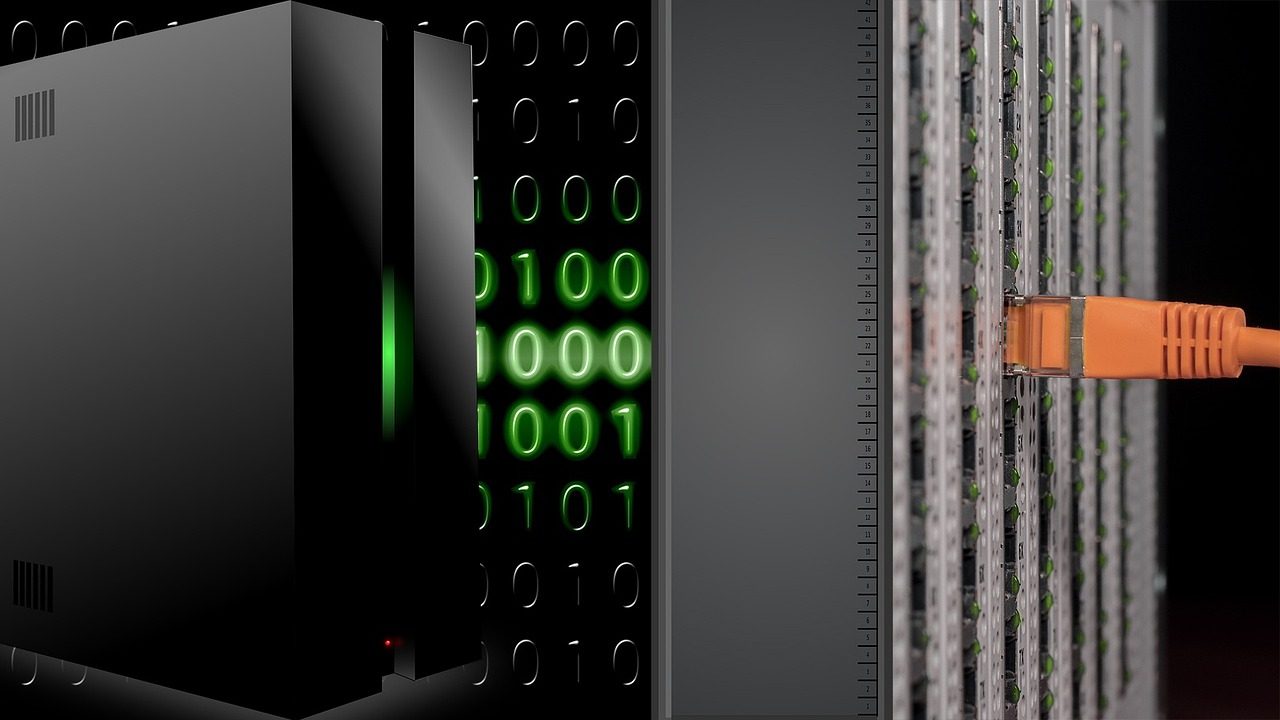 A dark server streaming binary with a network cable plugged in — a scheduled job that never fired.